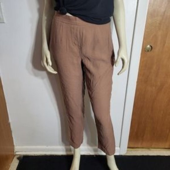 Maison d'amelie Paris Brown Solf Ankle Pants Sz 2 - Picture 1 of 5